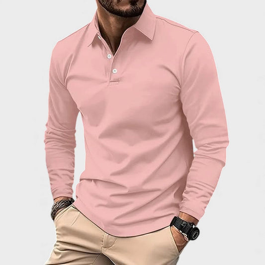 Polo hombre manga larga algodón cómodo estilo casual - Mavetta