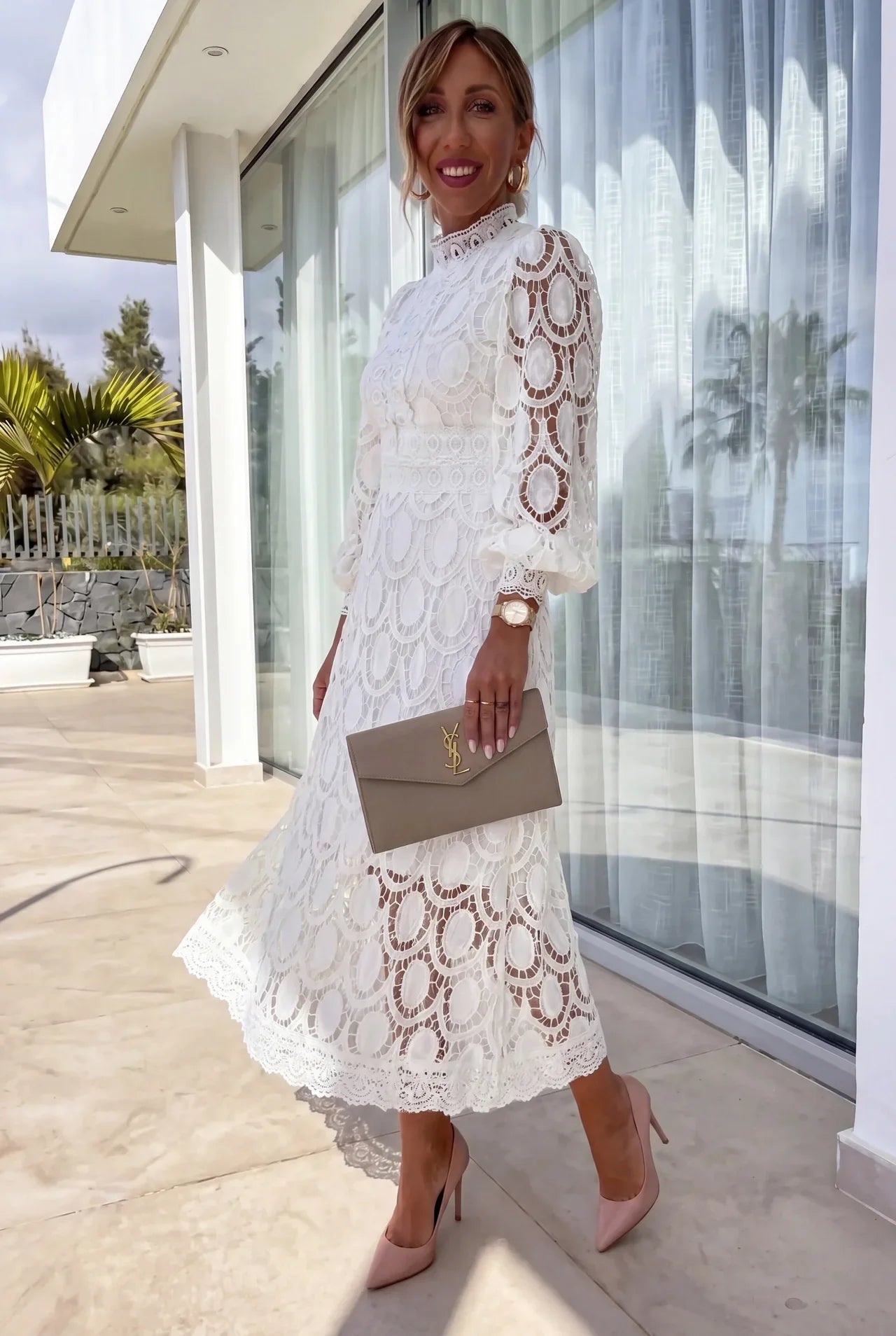 Vestido Mujer de Encaje Ajuste Romántico