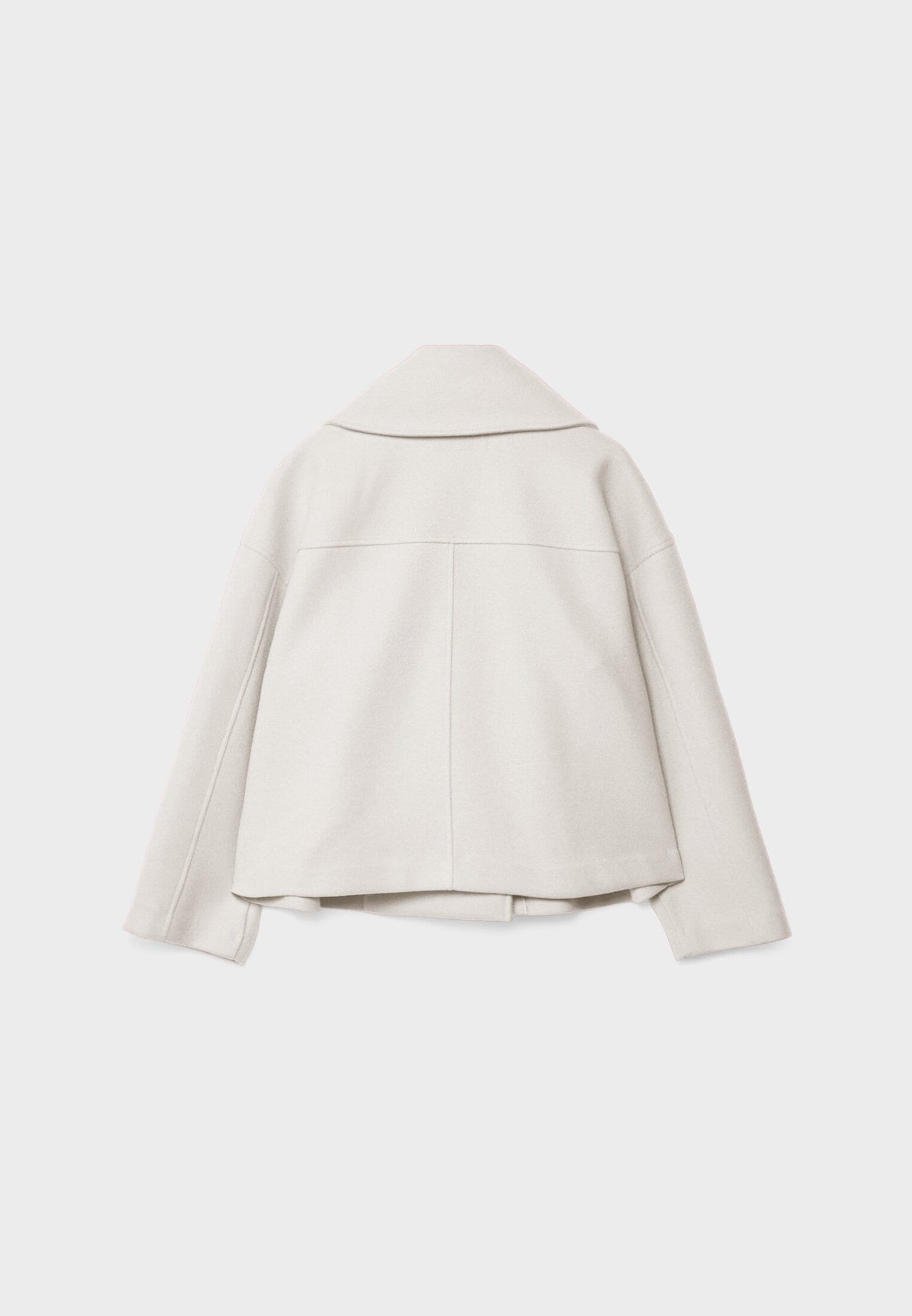 Chaqueta corta mujer de lana cruzada cuello solapa doble botonadura