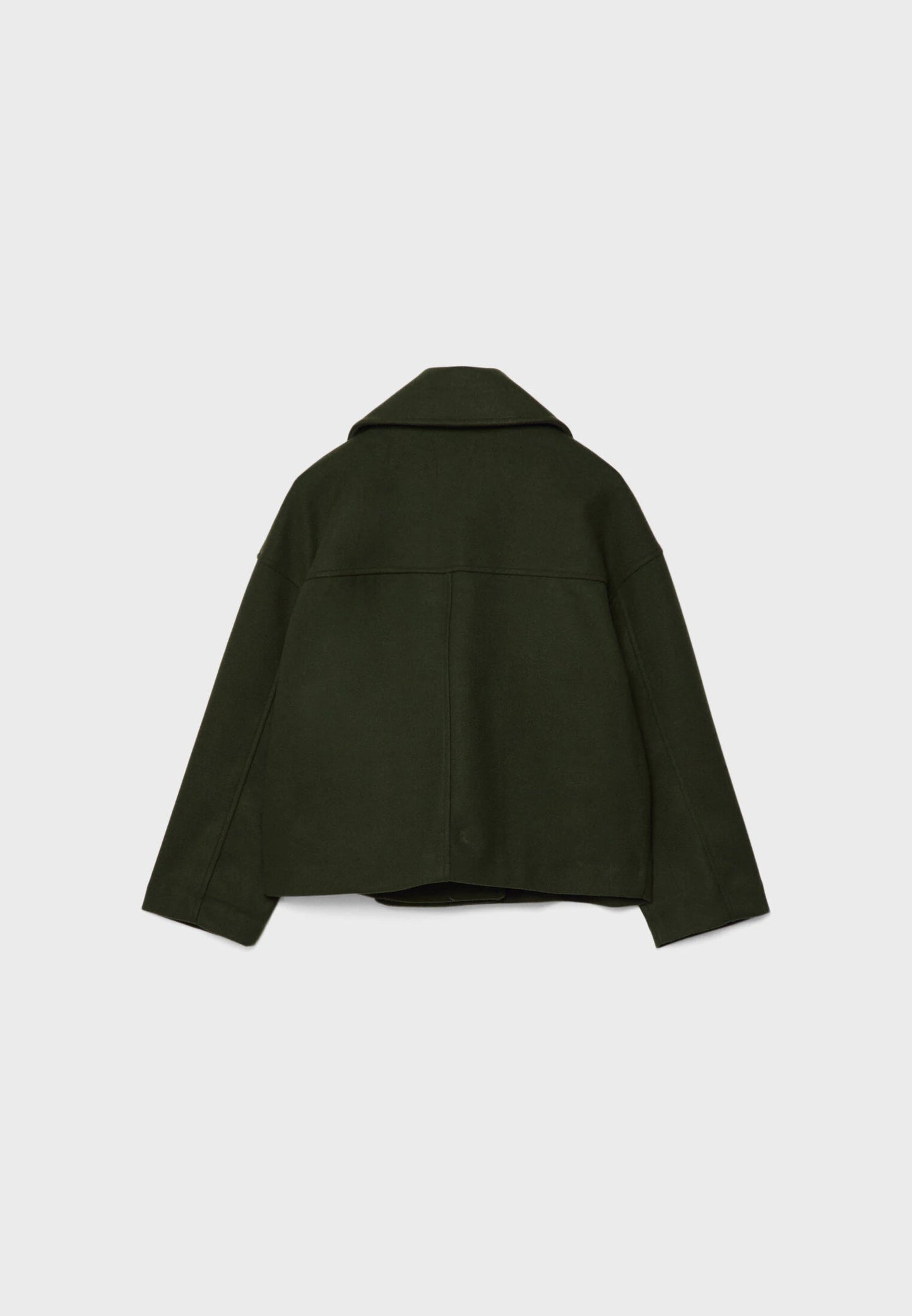 Chaqueta corta mujer de lana cruzada cuello solapa doble botonadura