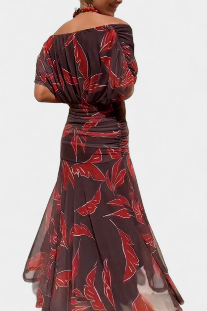 Vestido maxi mujer Escote en V Ajuste fluido