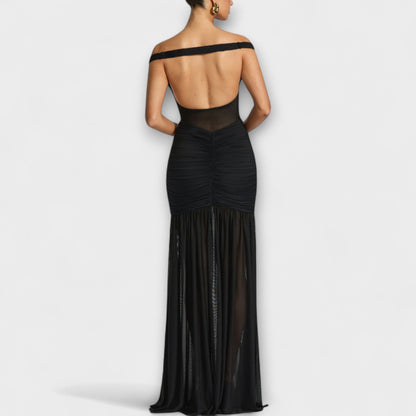 Vestido noche Mujer Hombros Descubiertos Abertura Lateral
