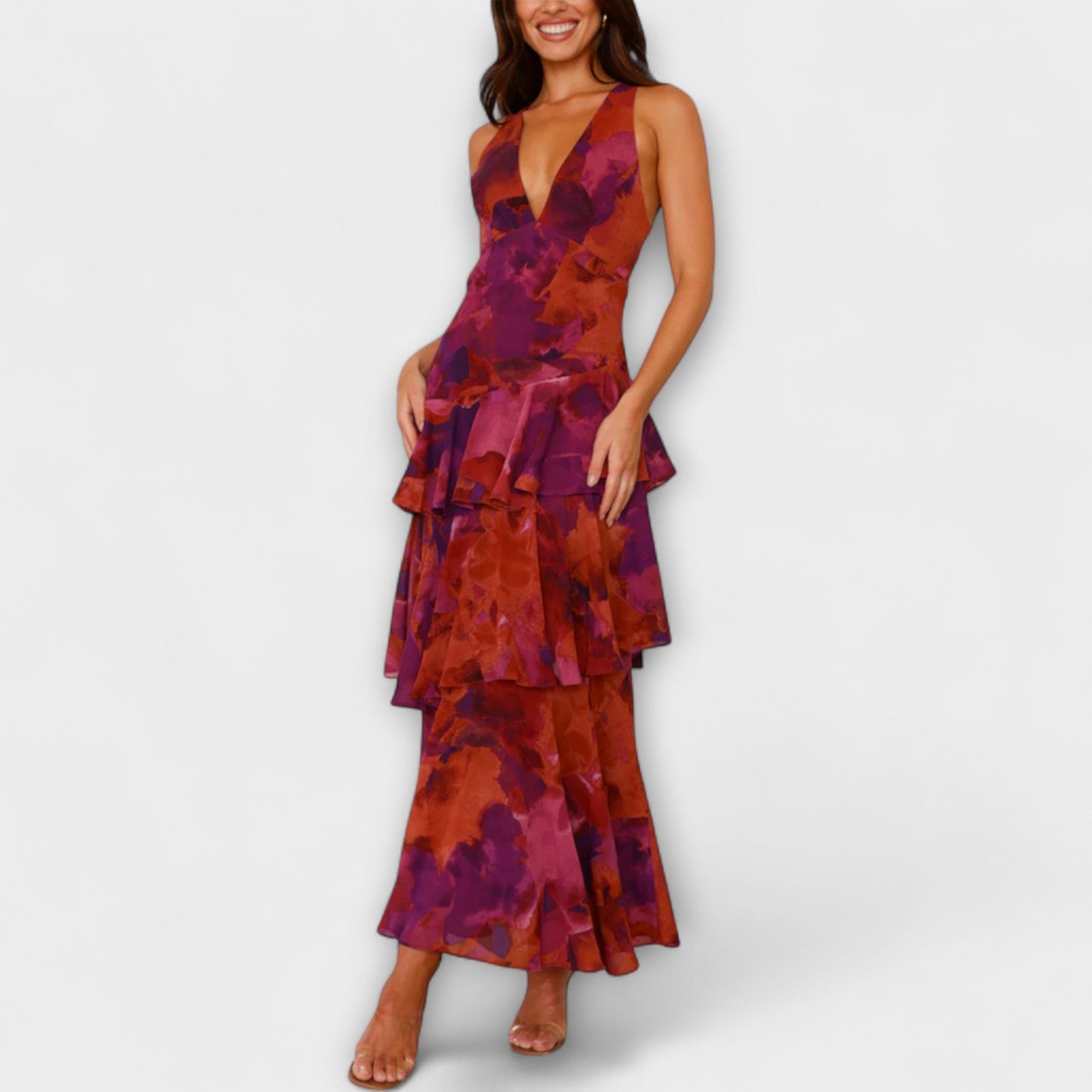 Vestido maxi mujer escote en V verano ligero