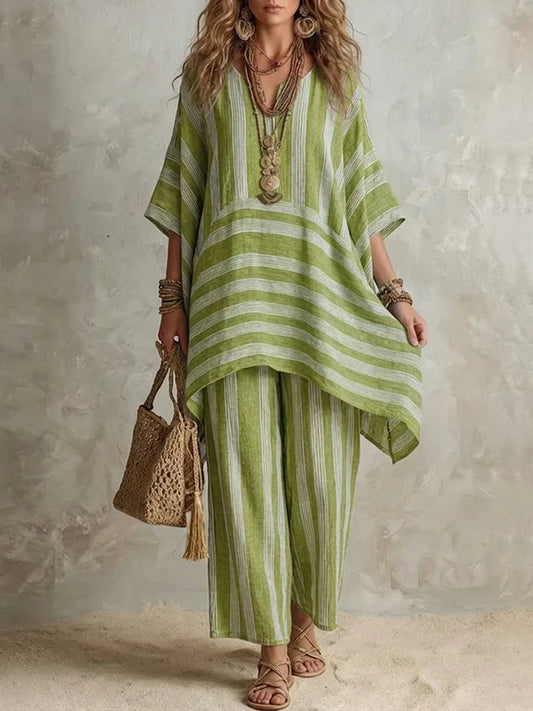 Conjunto Mujer Holgado de Rayas Elegante - Mavetta