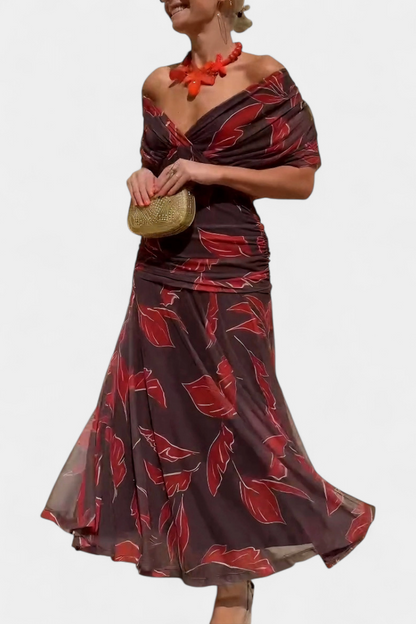 Vestido maxi mujer Escote en V Ajuste fluido
