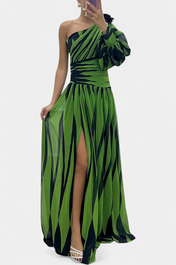 Vestido Maxi Mujer Asimétrico Diseño Fluido Moderno