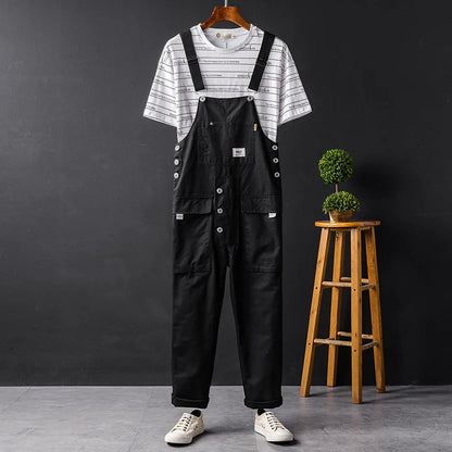 Peto Cargo Hombre Algodón Pernera Recta Estilo Utilitario