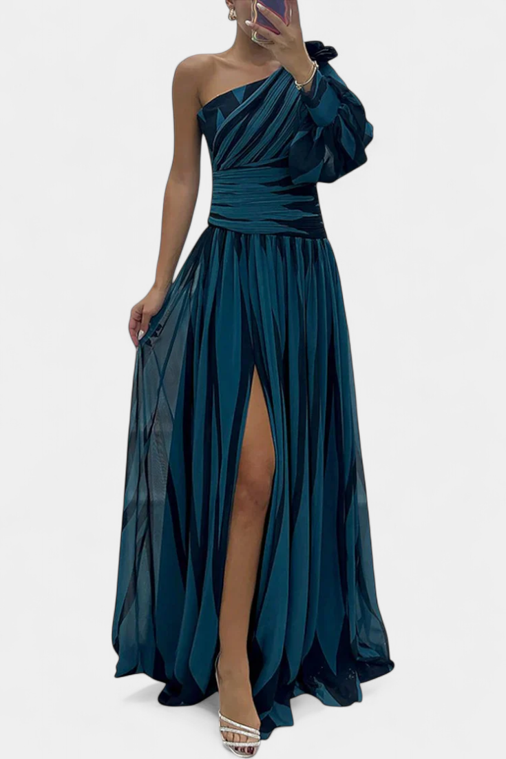 Vestido Maxi Mujer Asimétrico Diseño Fluido Moderno