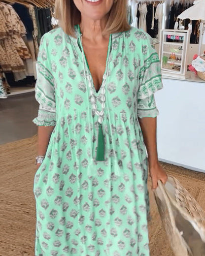 Vestido Mujer Ligero Bohemio Estilo Verano