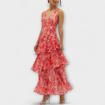 Vestido maxi mujer escote en V verano ligero