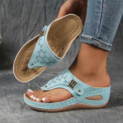Sandalias Mujer Cuña Comodas Soporte Ergonomico