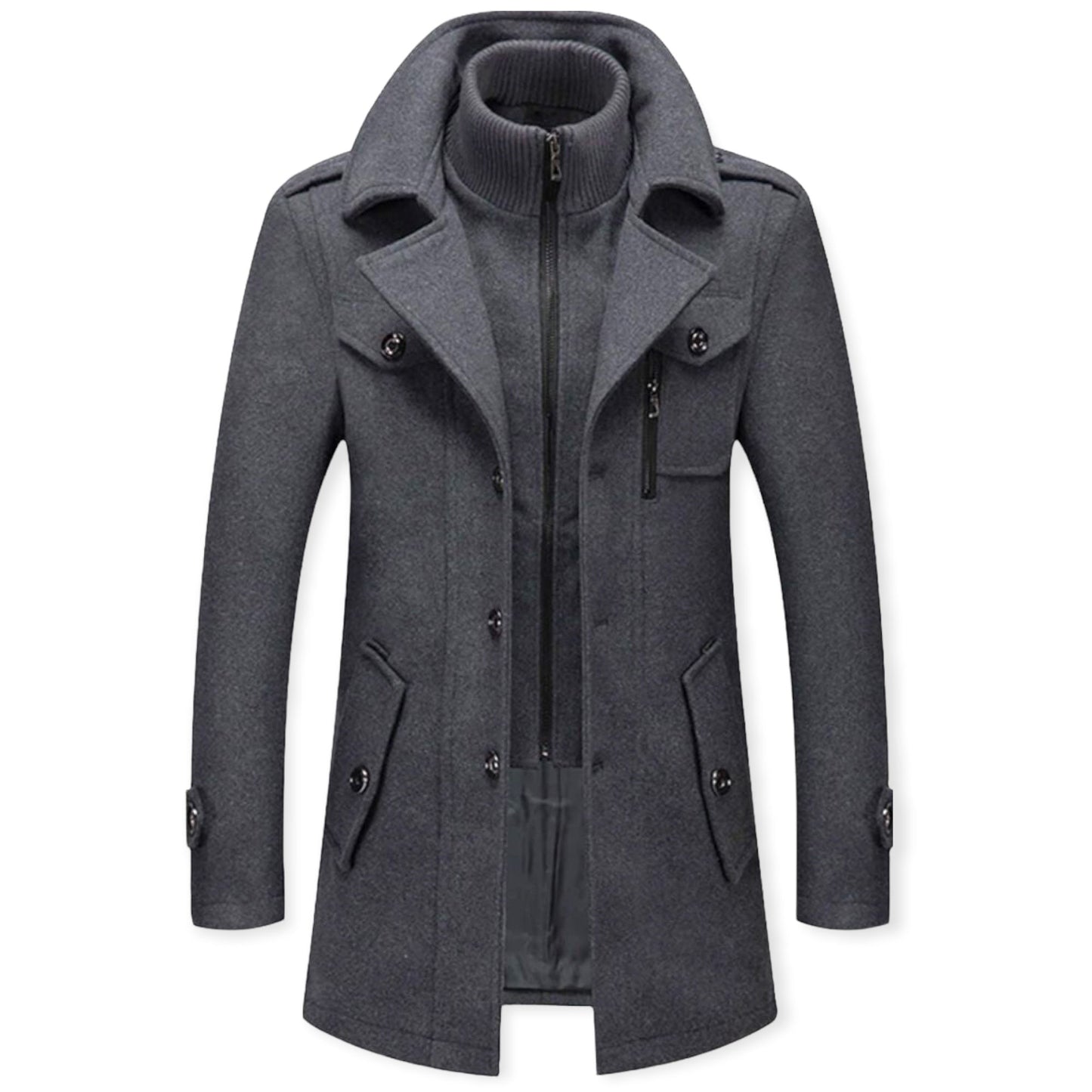 Chaqueta Hombre Casual con Cremallera y Cuello Alto