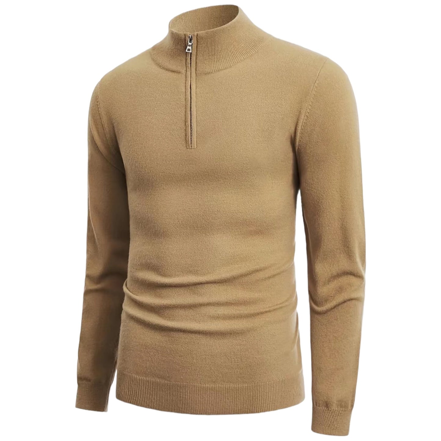 Jersey Hombre con media cremallera y cuello redondo
