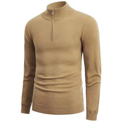 Jersey Hombre con media cremallera y cuello redondo
