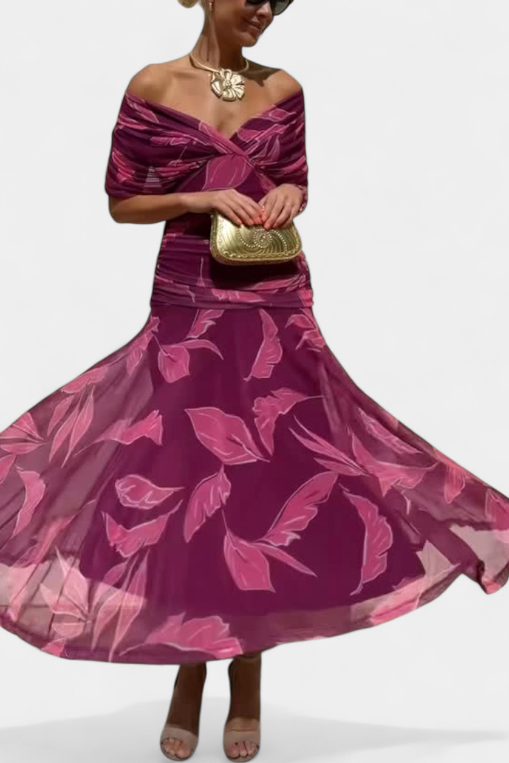 Vestido maxi mujer Escote en V Ajuste fluido