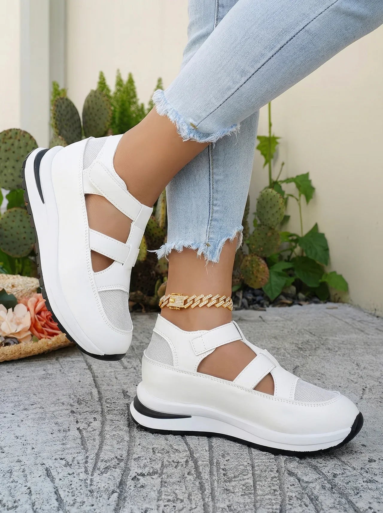 Sandalias Mujer con Ajuste Velcro