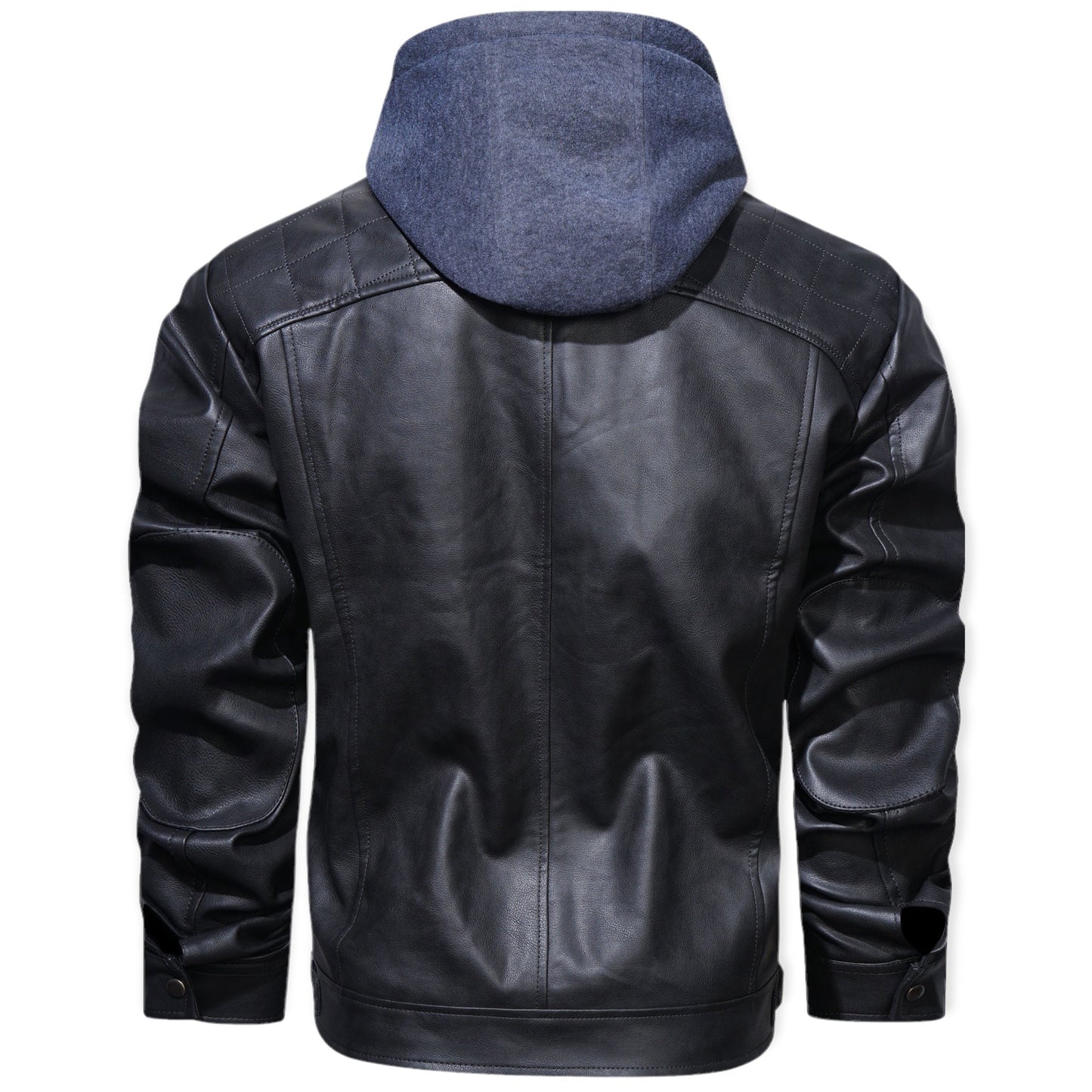 Chaqueta Hombre de Cuero Exterior con Capucha