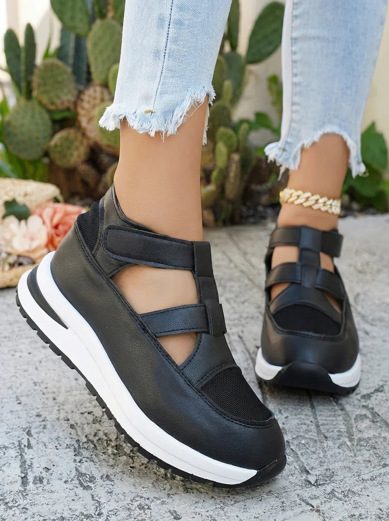 Sandalias Mujer con Ajuste Velcro