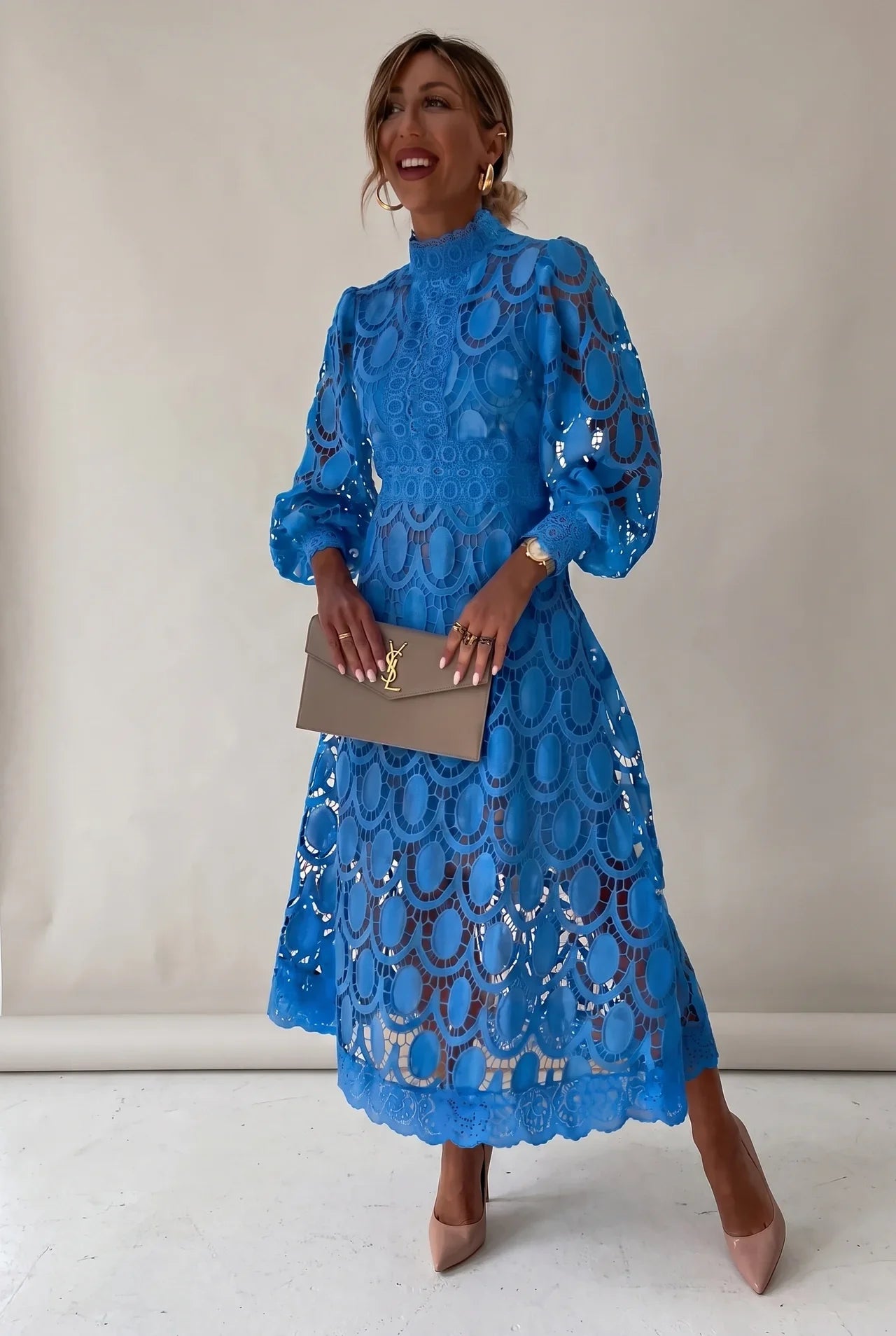 Vestido Mujer de Encaje Ajuste Romántico