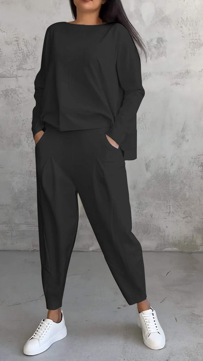 Traje Mujer Dos Piezas Fluido Blazer y Pantalón Ajustado