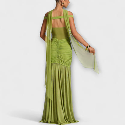Vestido noche Mujer Hombros Descubiertos Abertura Lateral