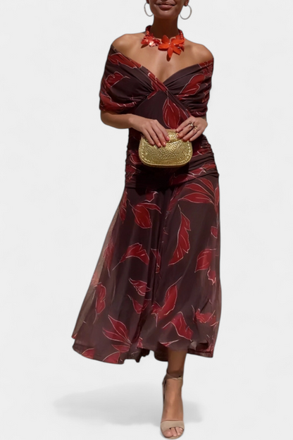 Vestido maxi mujer Escote en V Ajuste fluido