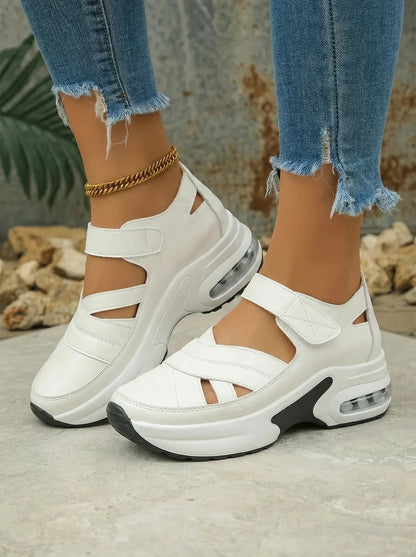 Sandalias Plataforma Mujer de Piel Calada