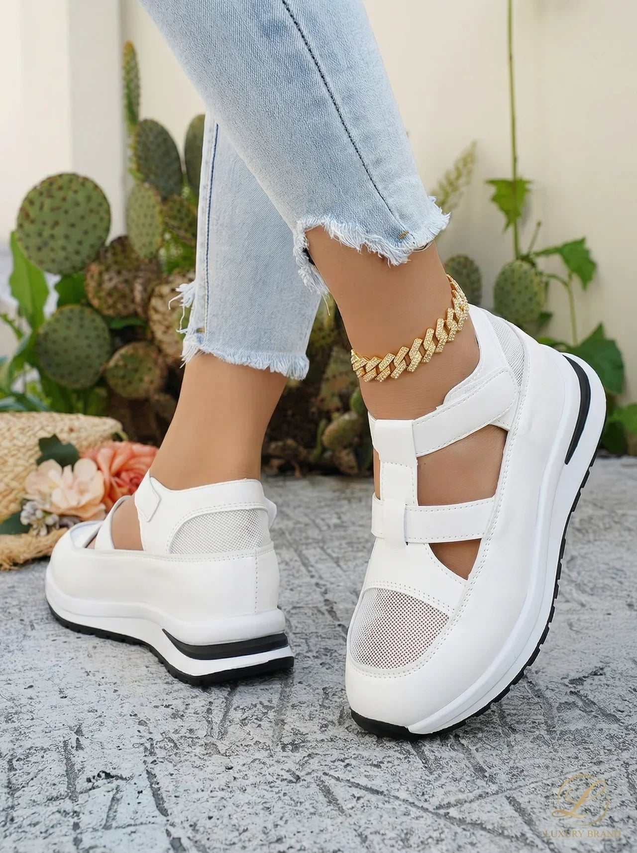 Sandalias Mujer con Ajuste Velcro