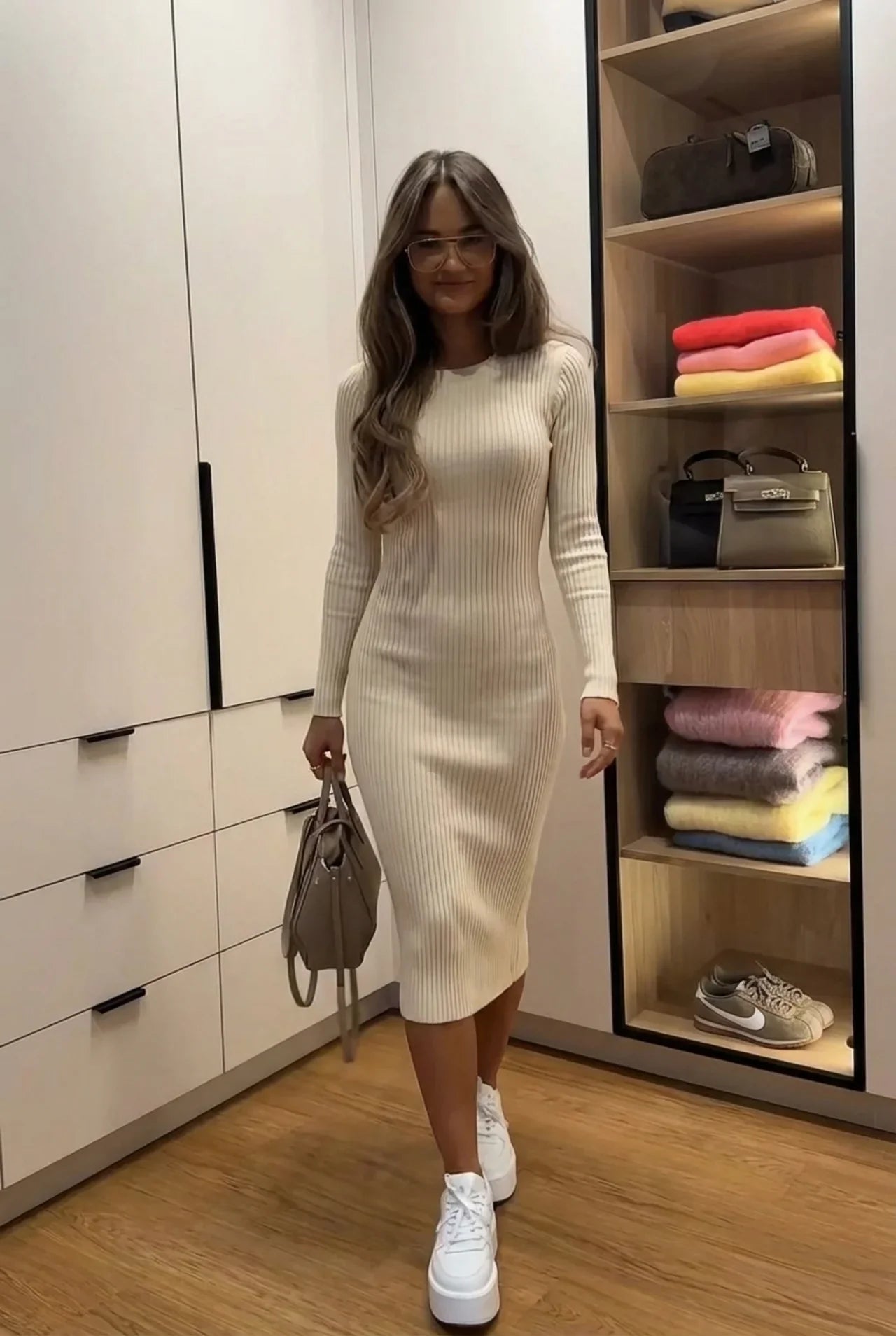 Vestido Midi Mujer Ajustado