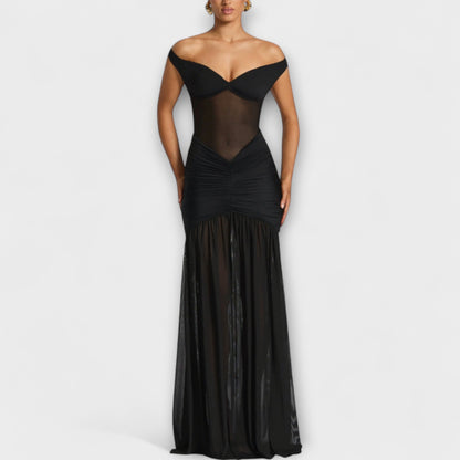Vestido noche Mujer Hombros Descubiertos Abertura Lateral
