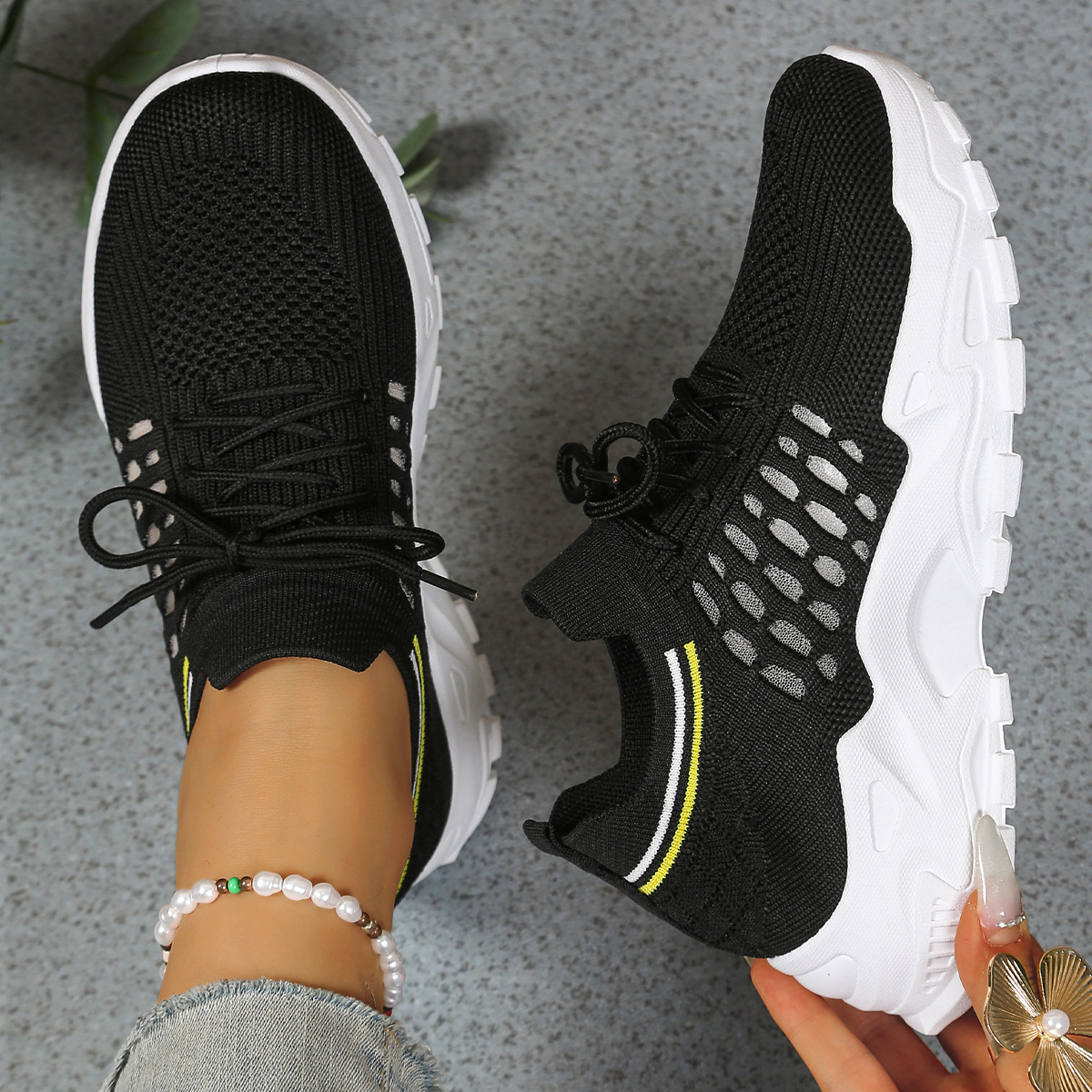 Zapatillas ortopédicas mujer suela gruesa con cordones