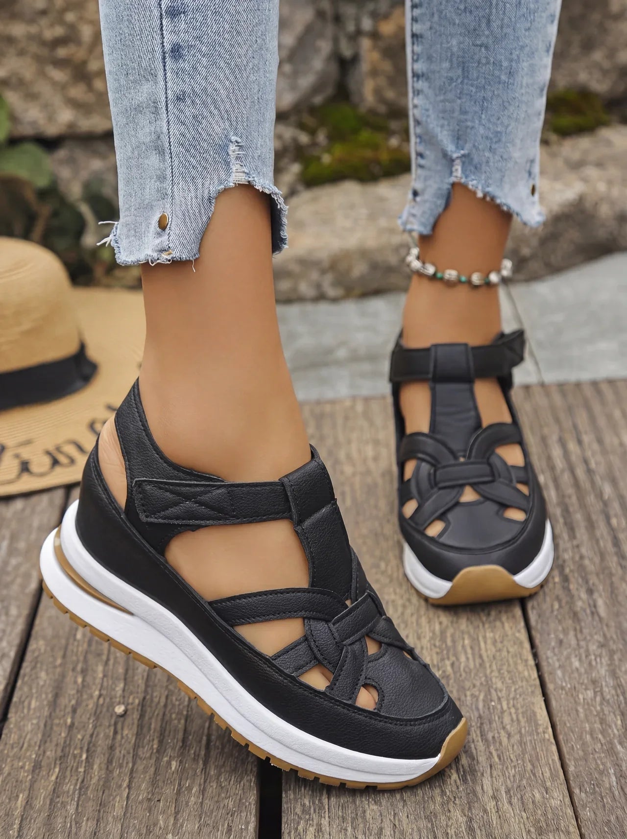 Sandalias Mujer de Cuña Comodas Ajuste Confortable