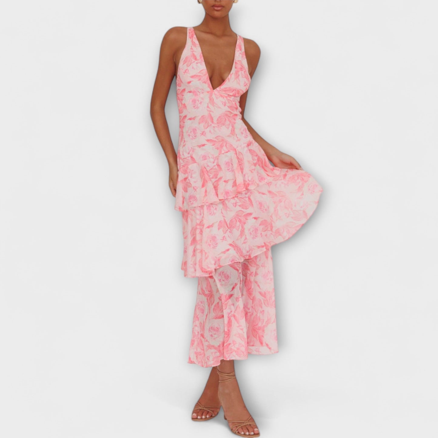 Vestido maxi mujer escote en V verano ligero