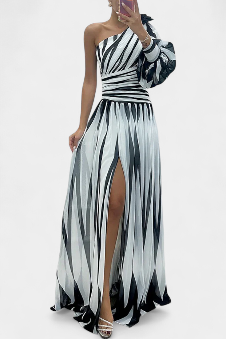 Vestido Maxi Mujer Asimétrico Diseño Fluido Moderno - Mavetta