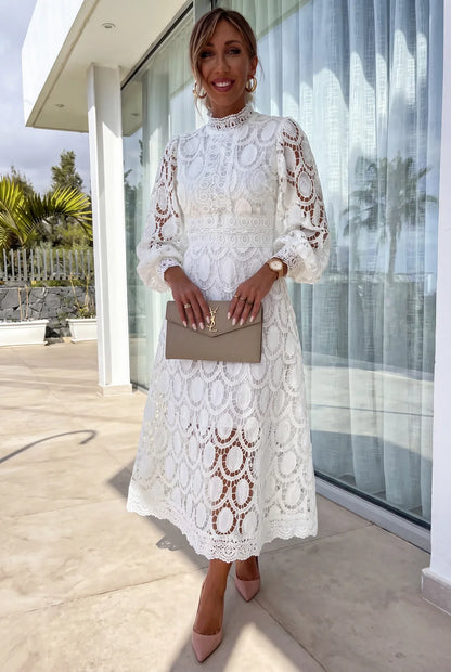 Vestido Mujer de Encaje Ajuste Romántico
