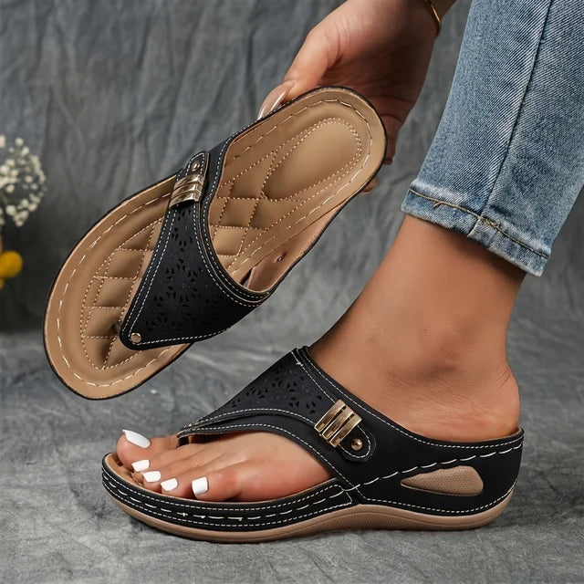 Sandalias Mujer Cuña Comodas Soporte Ergonomico