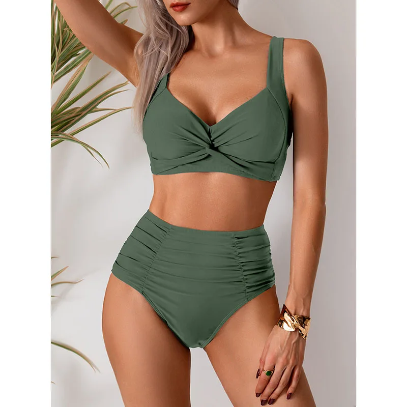 Bikini Mujer de Talle Alto con Detalle de Giro