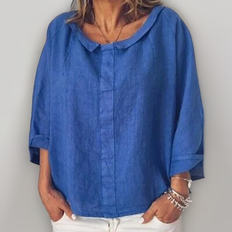 Blusa Mujer Holgada Manga Larga Escote en V