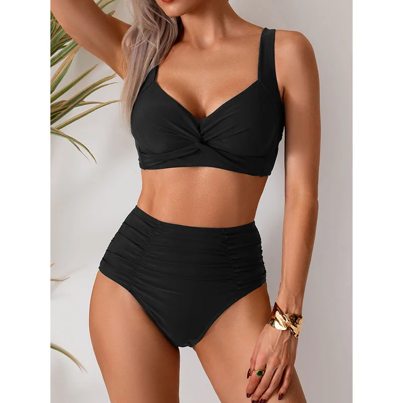 Bikini Mujer de Talle Alto con Detalle de Giro