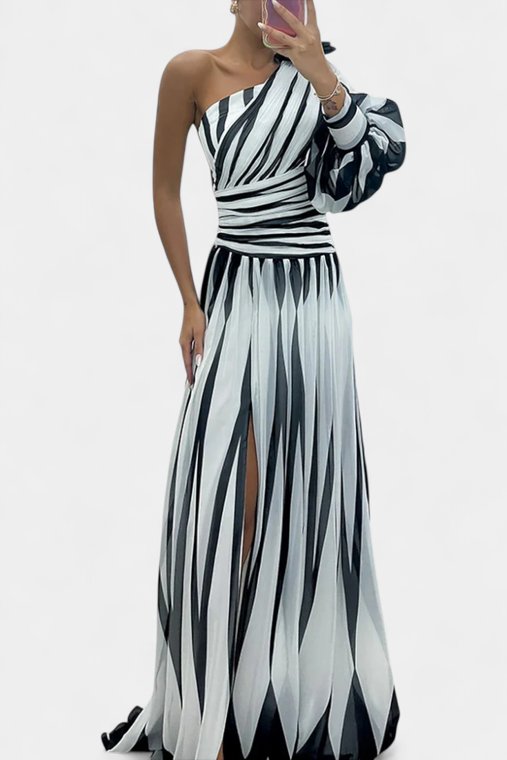Vestido Maxi Mujer Asimétrico Diseño Fluido Moderno