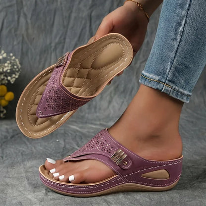 Sandalias Mujer Cuña Comodas Soporte Ergonomico