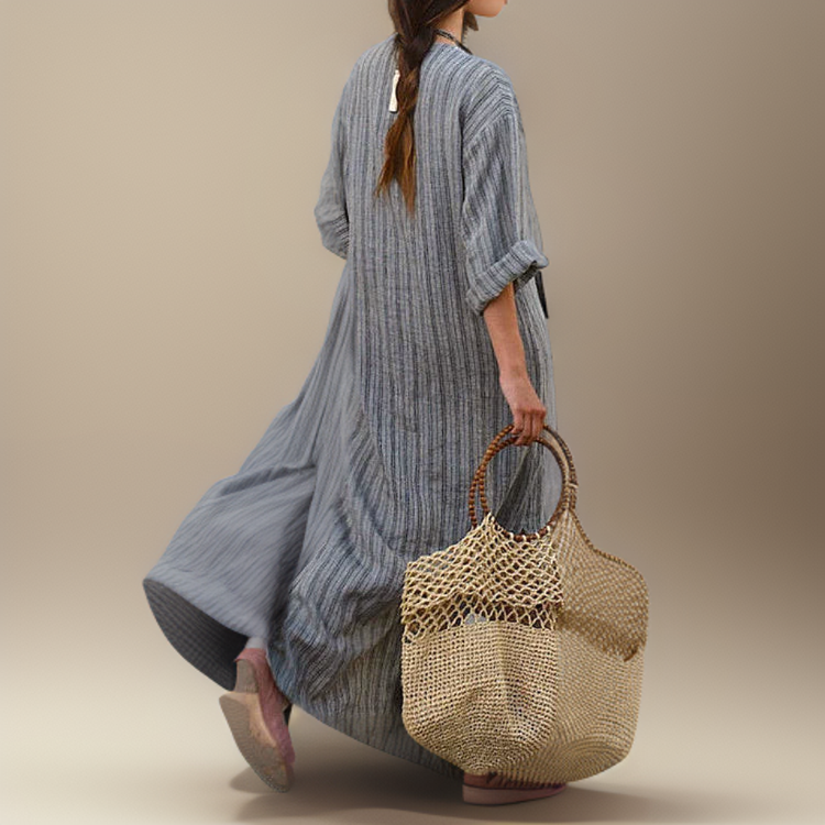 Vestido largo mujer con bolsillo y diseño casual