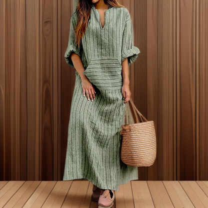 Vestido largo mujer con bolsillo y diseño casual
