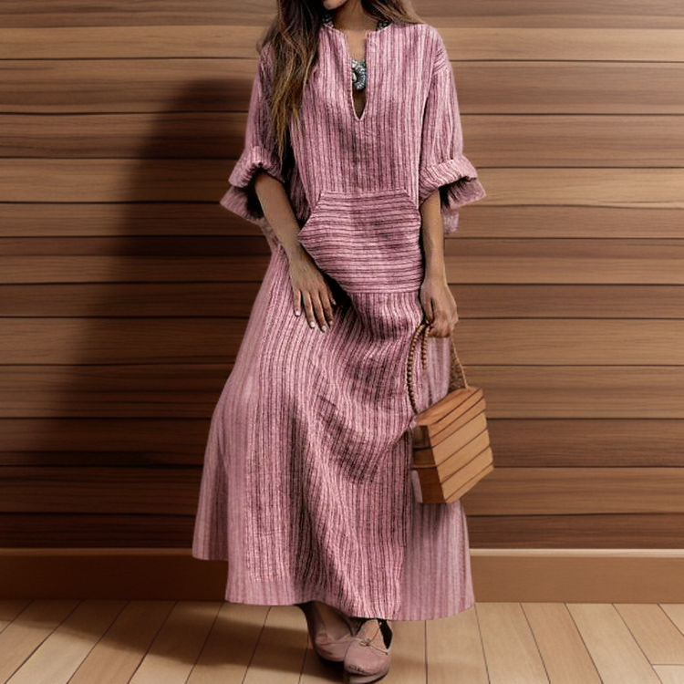 Vestido largo mujer con bolsillo y diseño casual