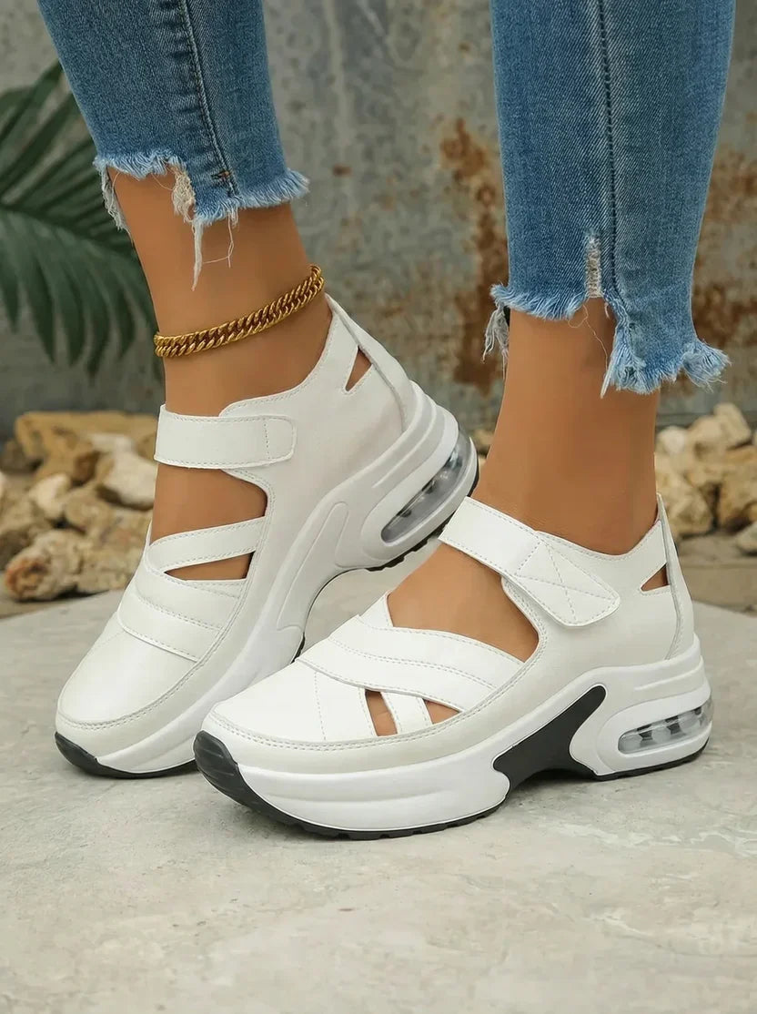 Sandalias Plataforma Mujer de Piel Calada