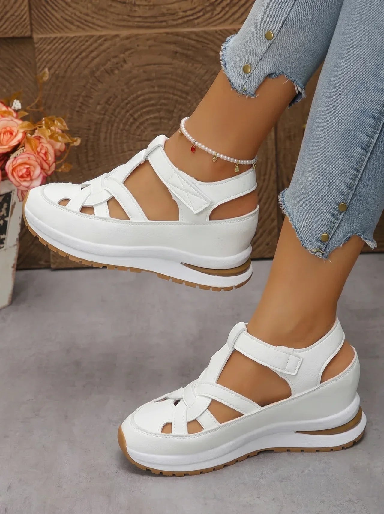 Sandalias Mujer de Cuña Comodas Ajuste Ergonómico