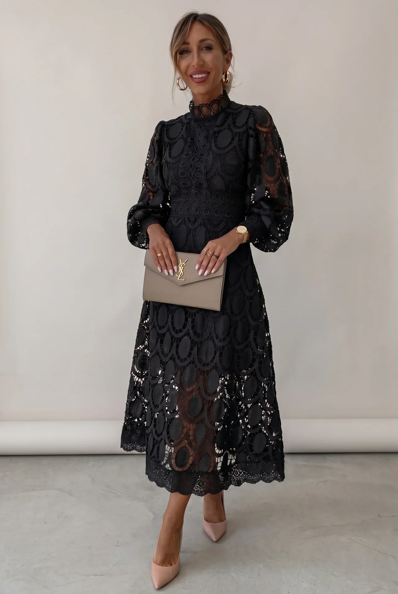 Vestido Mujer de Encaje Ajuste Romántico