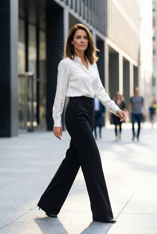 Pantalones Mujer Traje Cintura Alta Ajuste Recto - Mavetta