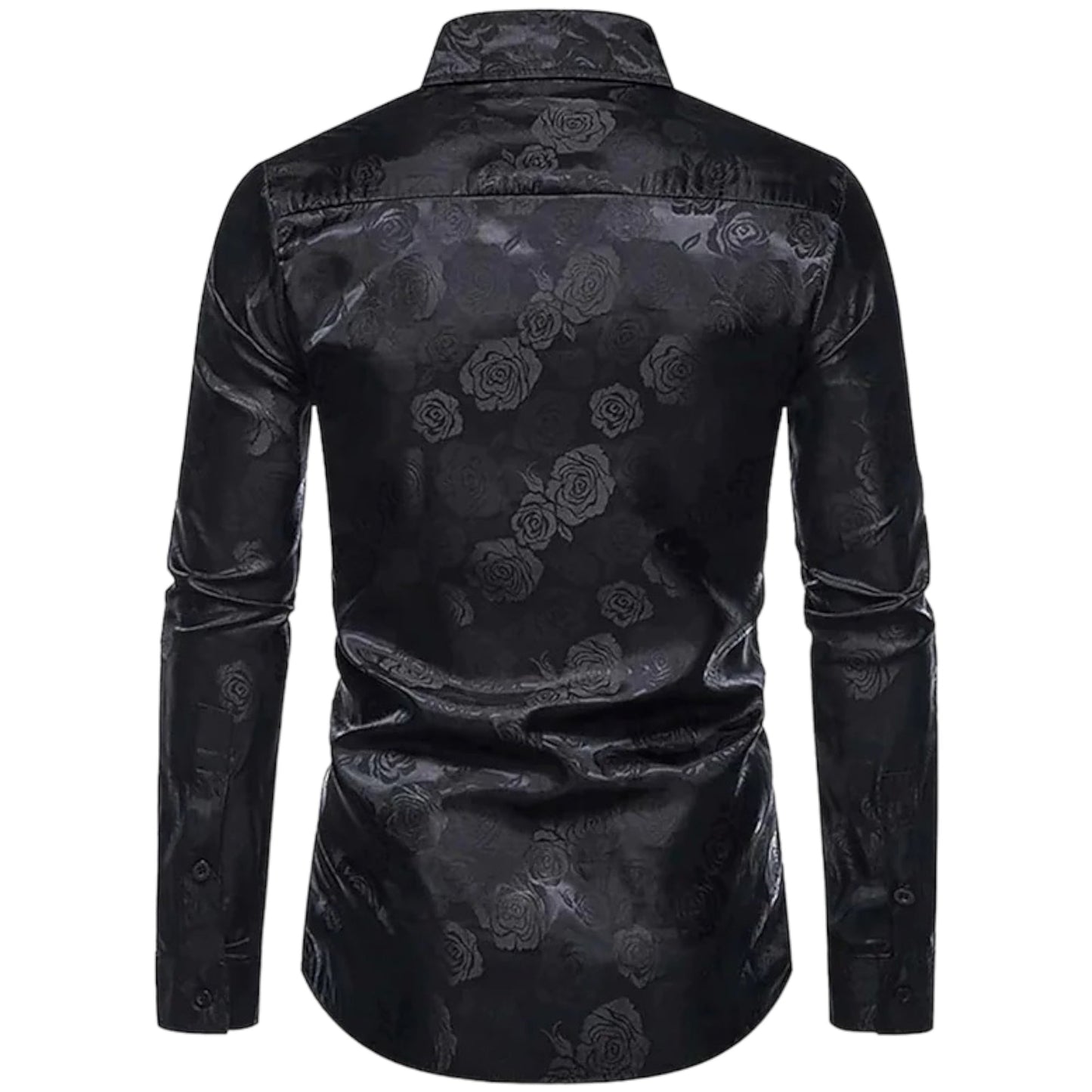 Camisa Hombre Algodón Detalles Florales Manga Larga