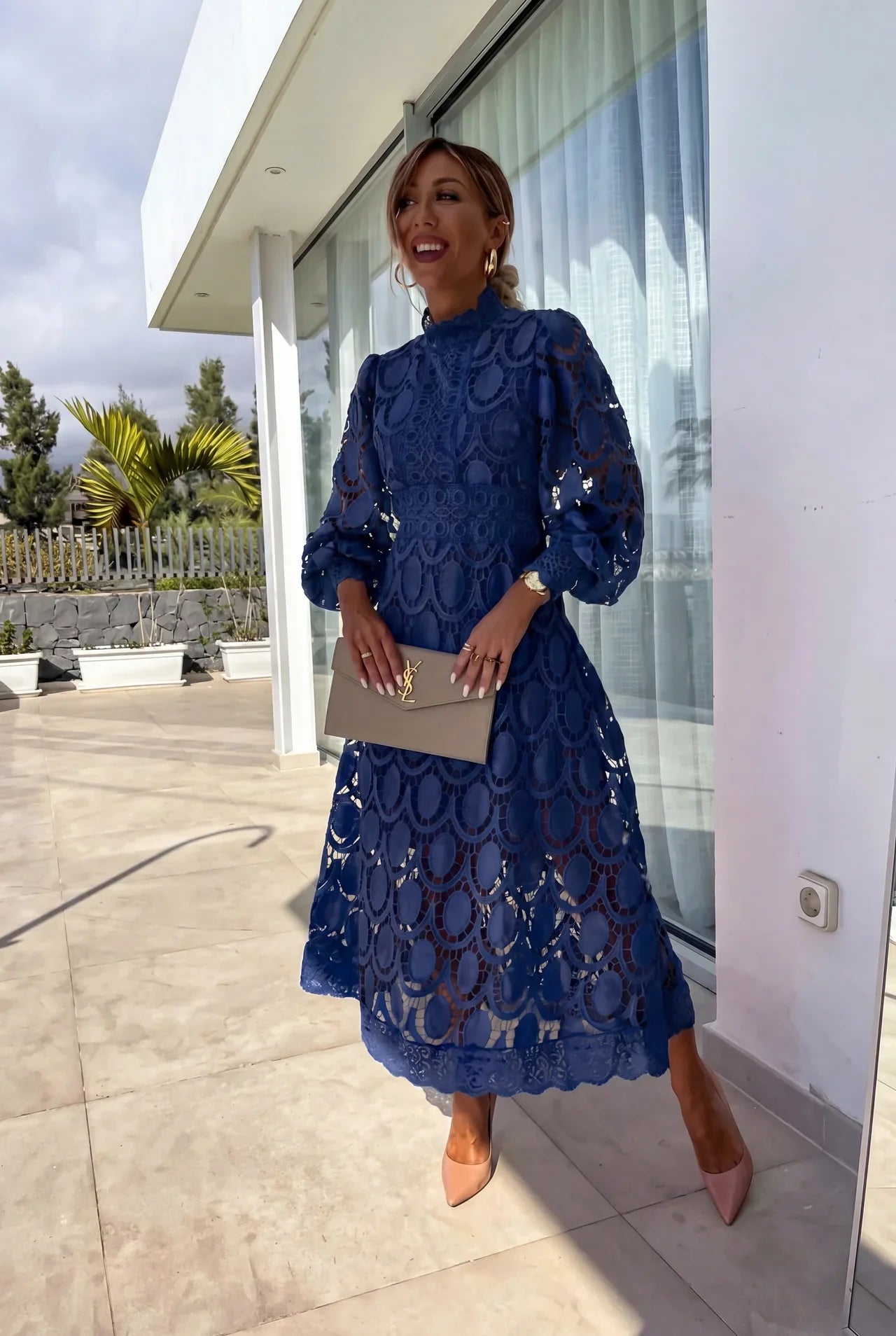 Vestido Mujer de Encaje Ajuste Romántico